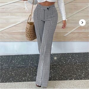 Black and White Houndstooth Pants